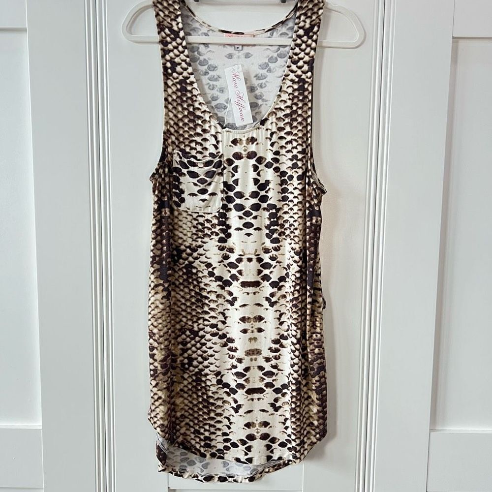 Mara Hoffman Gabriela Sand Multi One Piece Swimsuit Snake Print Sz M SPF 50 NWT